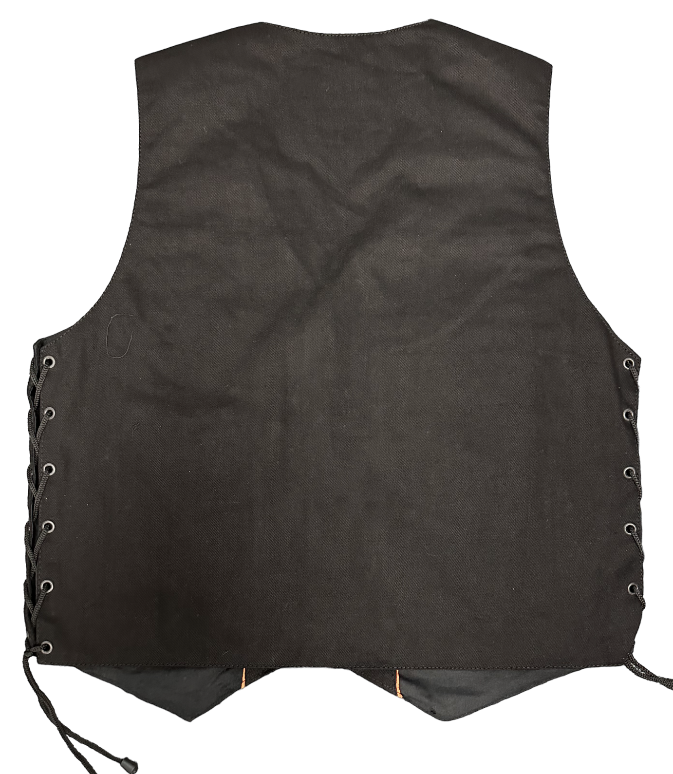 Men's Black Denim Vest, Concealed Carry Pockets, and Single Back Panel By PRO RIDER