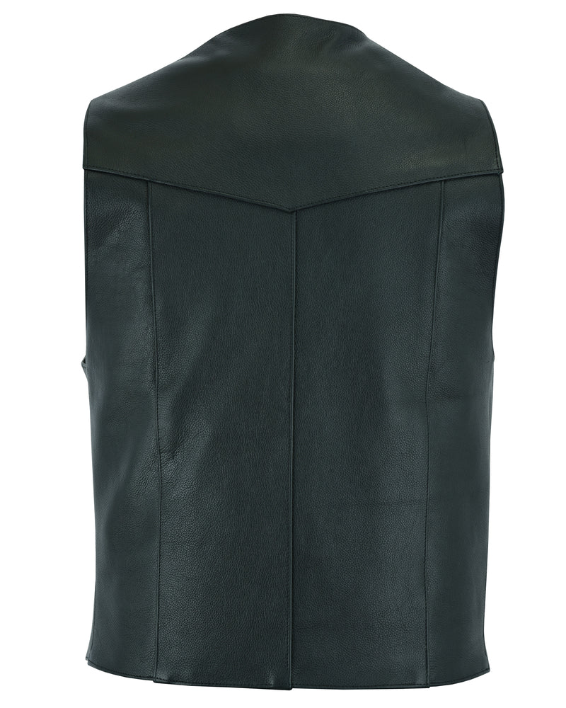 Men's Classic Motorcycle Leather Vest by Pro Rider