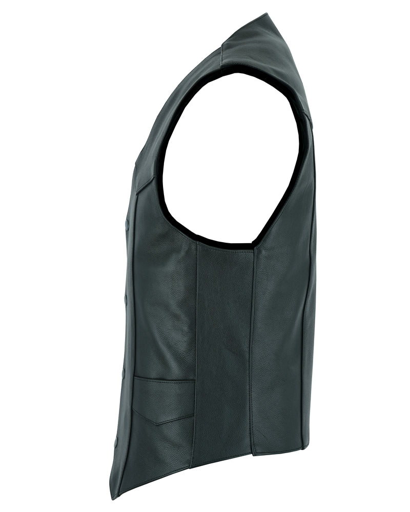 Men's Classic Motorcycle Leather Vest by Pro Rider