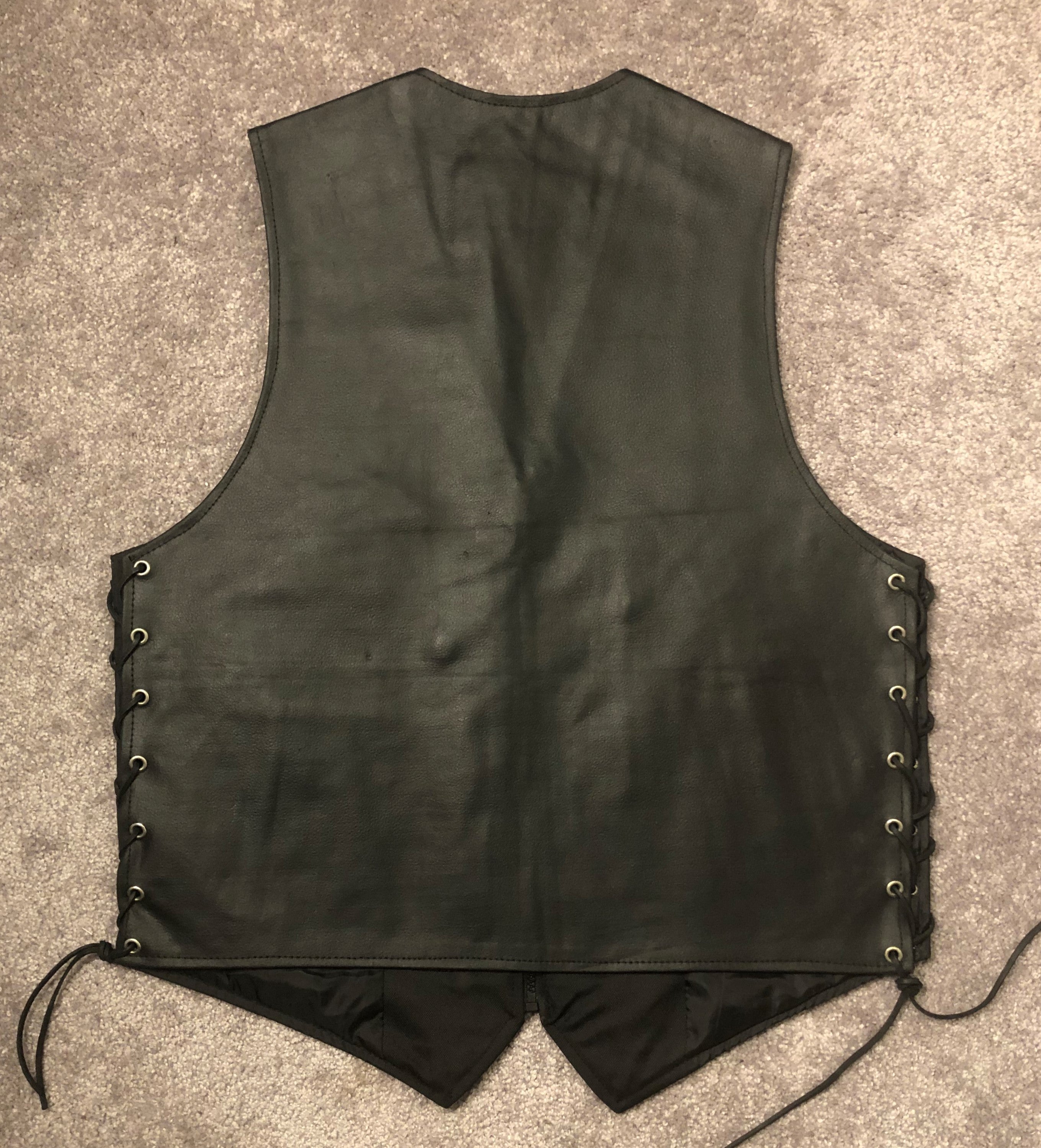 PR1150_SINGLE PANEL CONCEALED CARRY MOTORCYCLE LEATHER VEST
