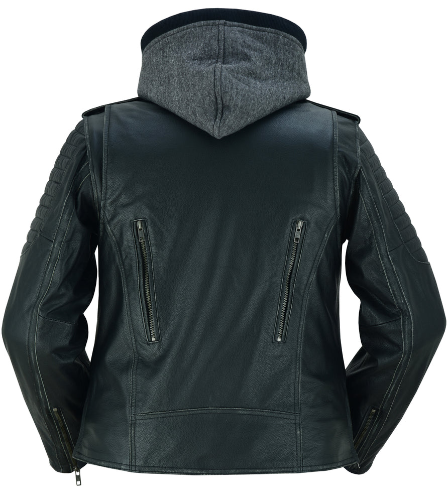 Women's M/C Jacket with Rub-Off Finish