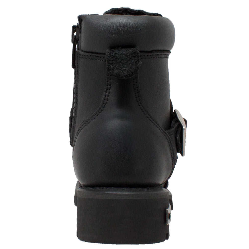 Women's YKK Zipper Black Biker Boot