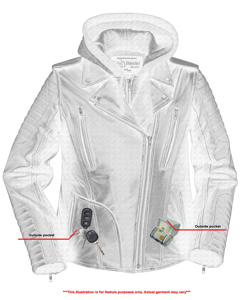 Women's M/C Jacket with Rub-Off Finish