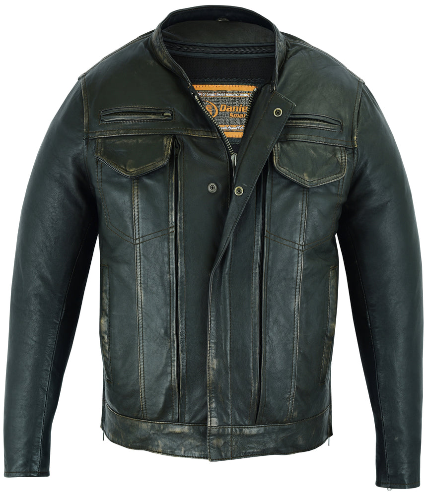Men's Modern Utility Style Jacket in Lightweight Drum Dyed Dist