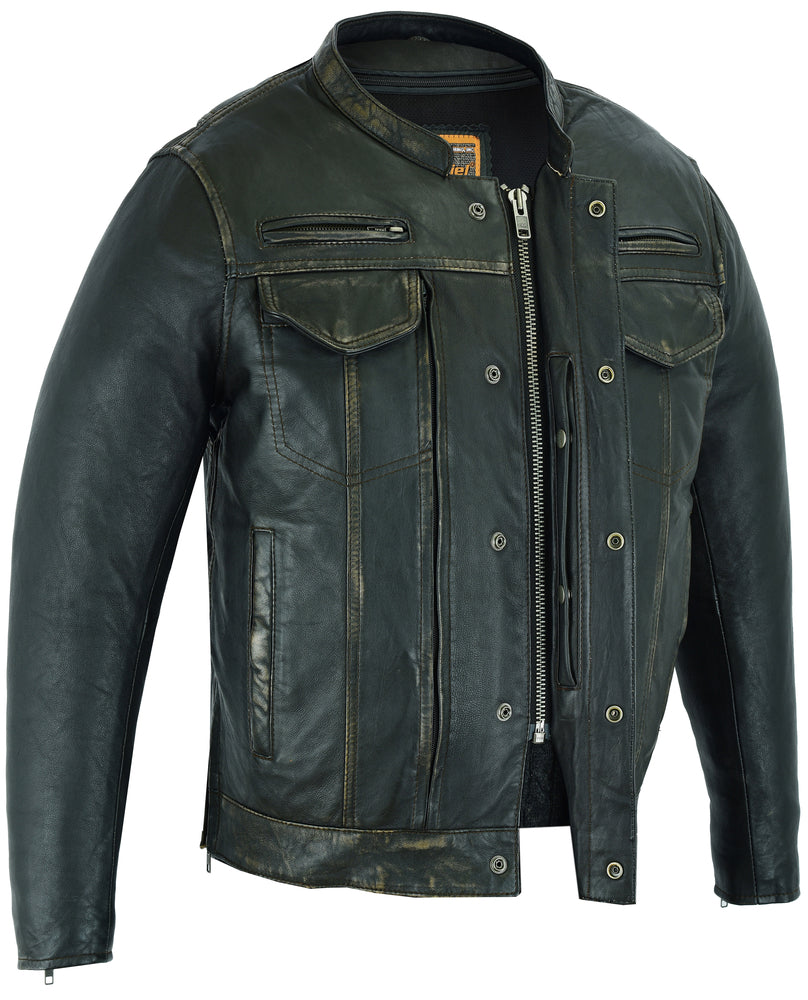 Men's Modern Utility Style Jacket in Lightweight Drum Dyed Dist