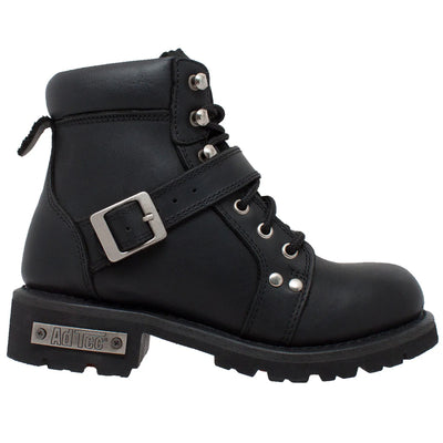 Women's YKK Zipper Black Biker Boot
