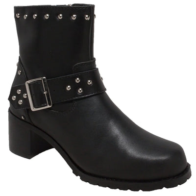 Women's 8" Heeled Buckle Biker Boot