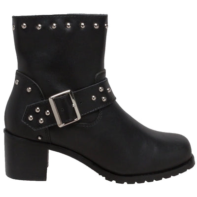 Women's 8" Heeled Buckle Biker Boot