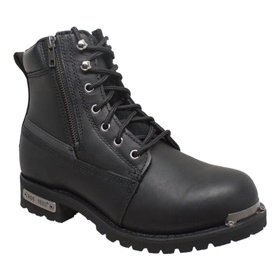 Mens 6' Reflective Double Zipper Biker Boot