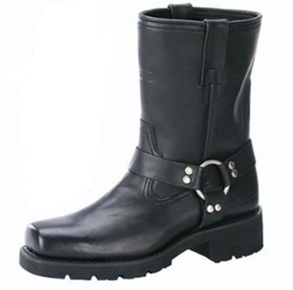 Mens 7" Harness Motorcycle Boots With Zipper