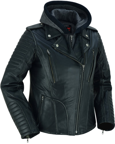 Women's M/C Jacket with Rub-Off Finish