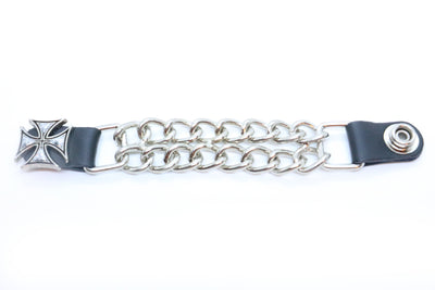 Vest Extender - Iron Cross with Silver Glitter