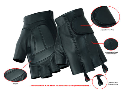 Men's Tough Deer Skin Fingerless Glove