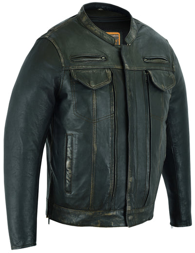 Men's Modern Utility Style Jacket in Lightweight Drum Dyed Dist