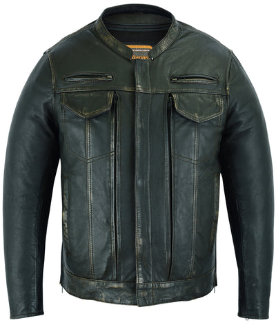 Men's Modern Utility Style Jacket in Lightweight Drum Dyed Dist