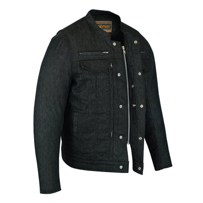 Men's Rough Rub-Off Raw Finish Denim Jacket