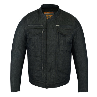 Men's Rough Rub-Off Raw Finish Denim Jacket