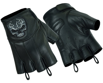 Reflective Skull Fingerless Glove