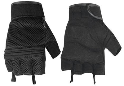 Synthetic Leather/ Mesh Fingerless Glove