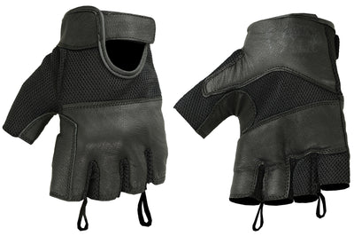 Leather/ Mesh Fingerless Glove