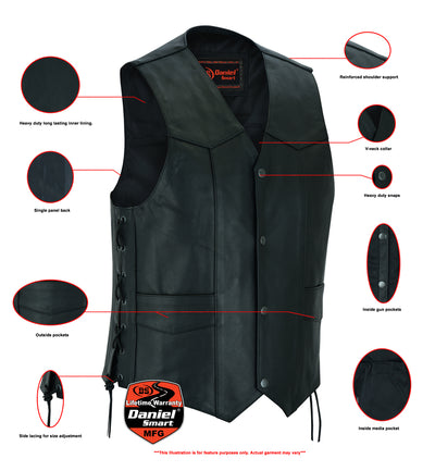 Traditional Single Back Panel Concealed Carry Vest