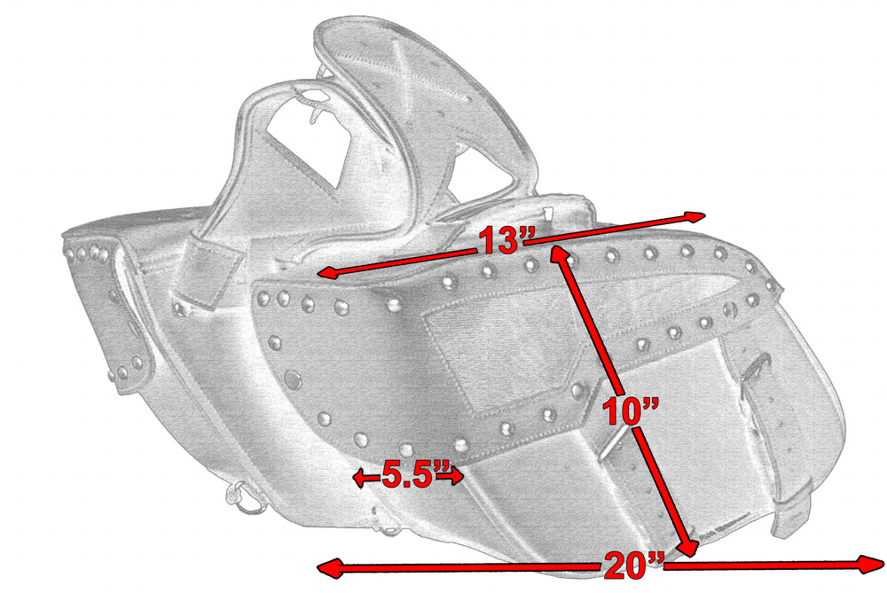 Two Strap Saddle Bag w/ Studs