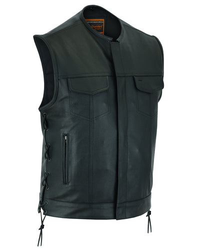 Men's Bulletproof Style Leather Vest - Yellow