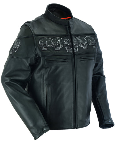 Men's Scooter Jacket w/Reflective Skulls